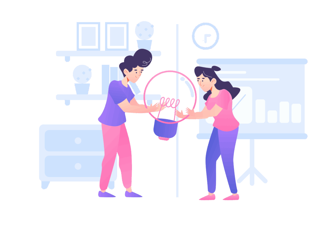 Team collaboration illustration for digital marketing strategy and business growth